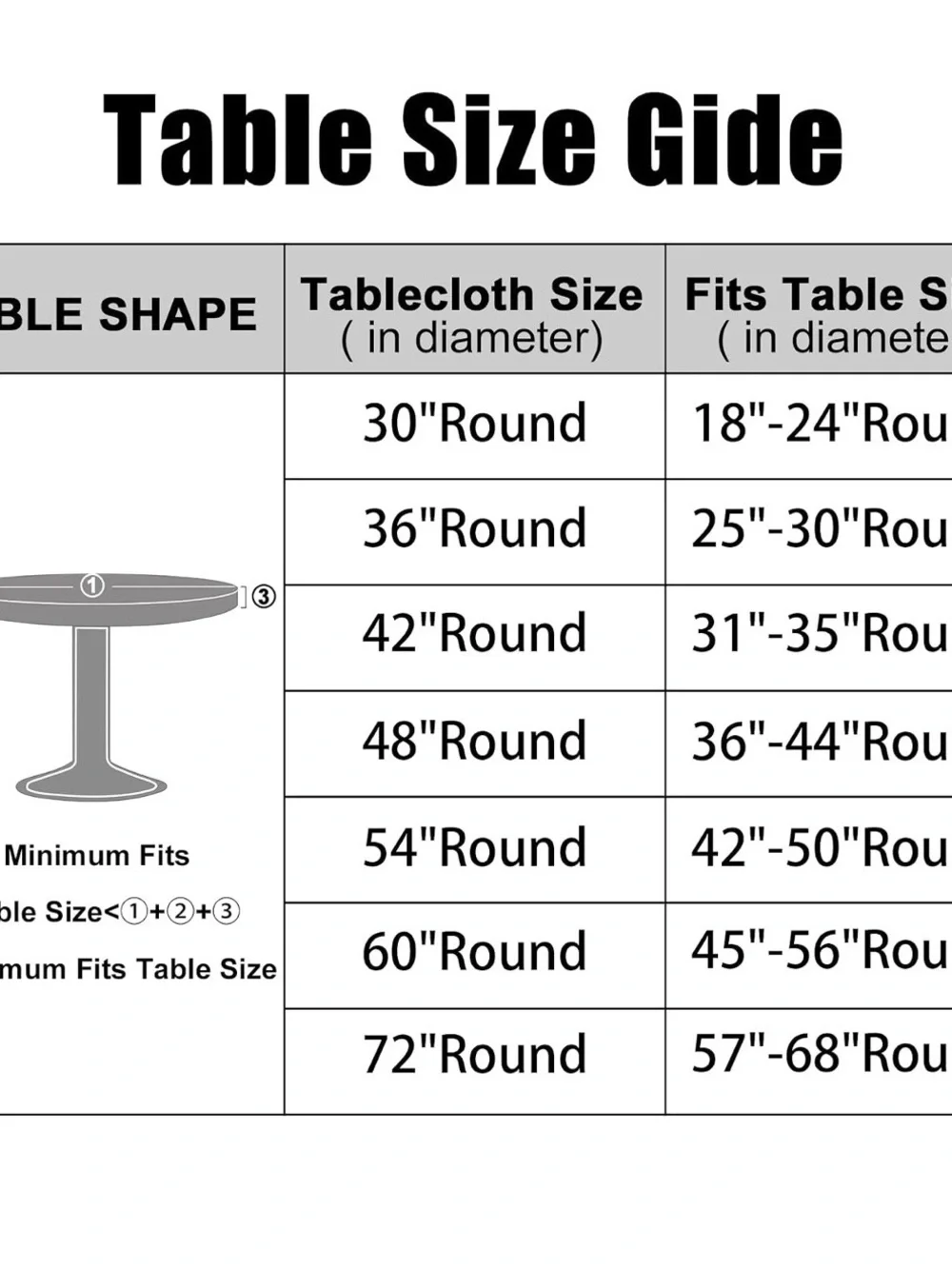 Fitted Vinyl Round Tablecloth — 25”-30”